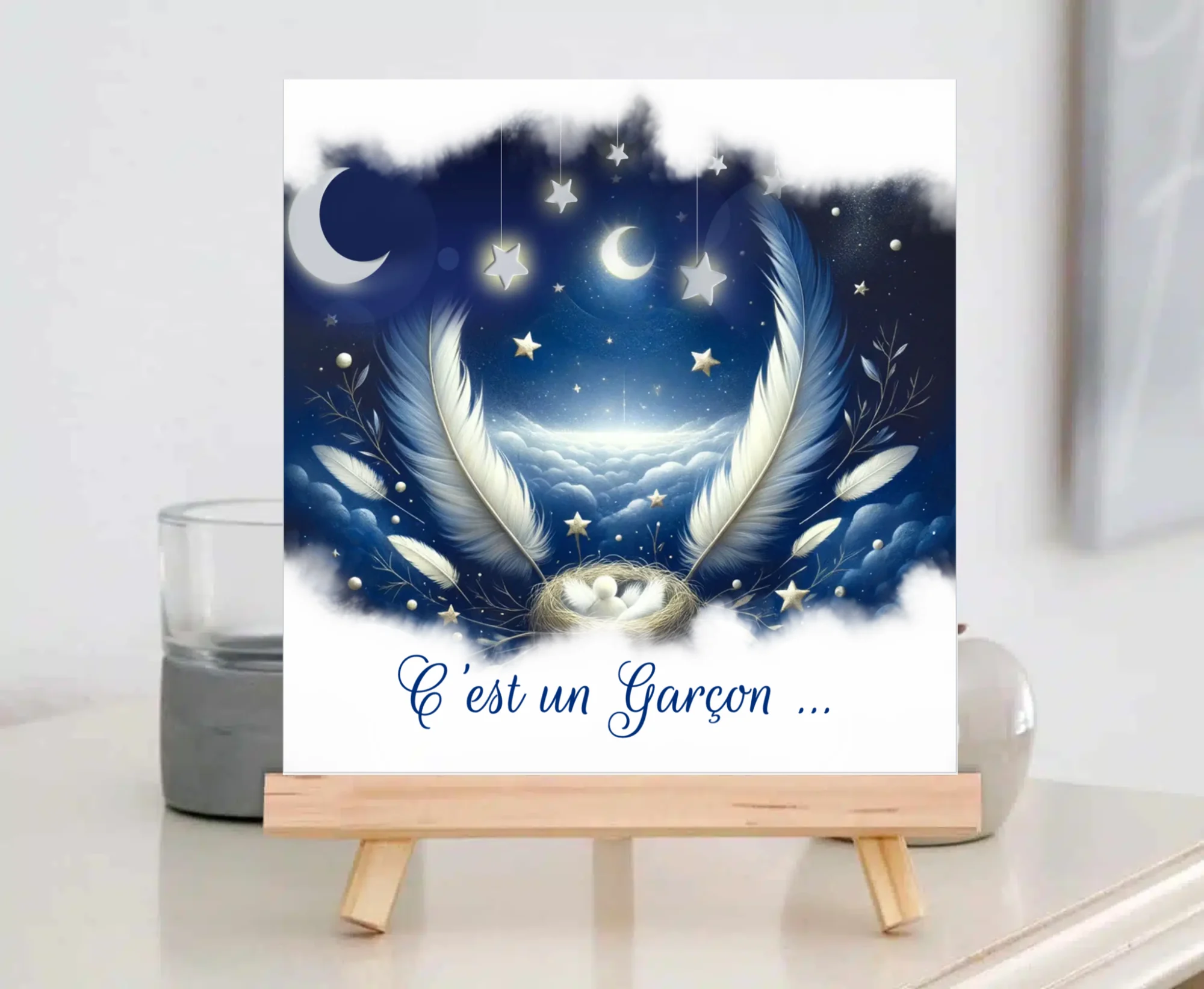 N°93 - Faire-part Nuit étoilé naissance d'un petit ange