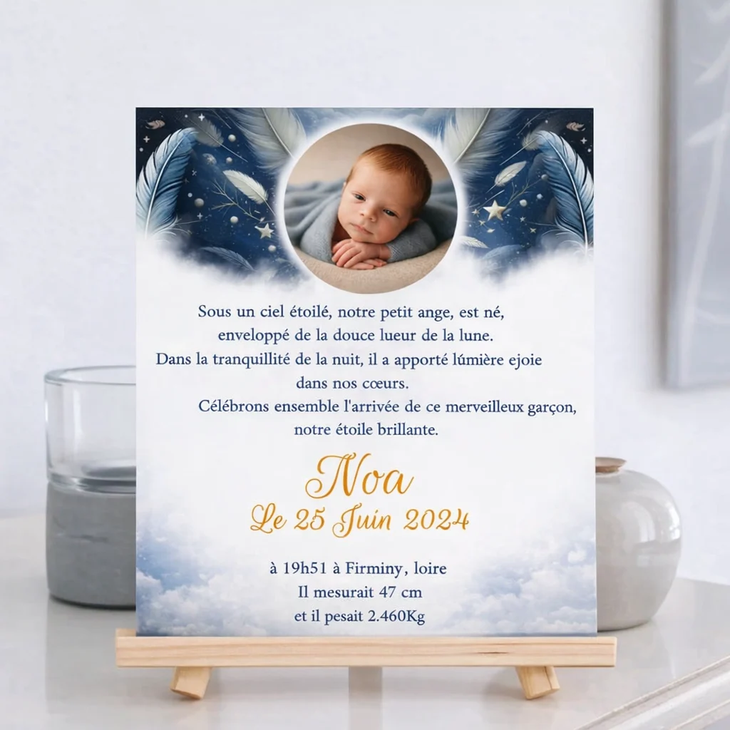 N°93 - Faire-part Nuit étoilé naissance d'un petit ange