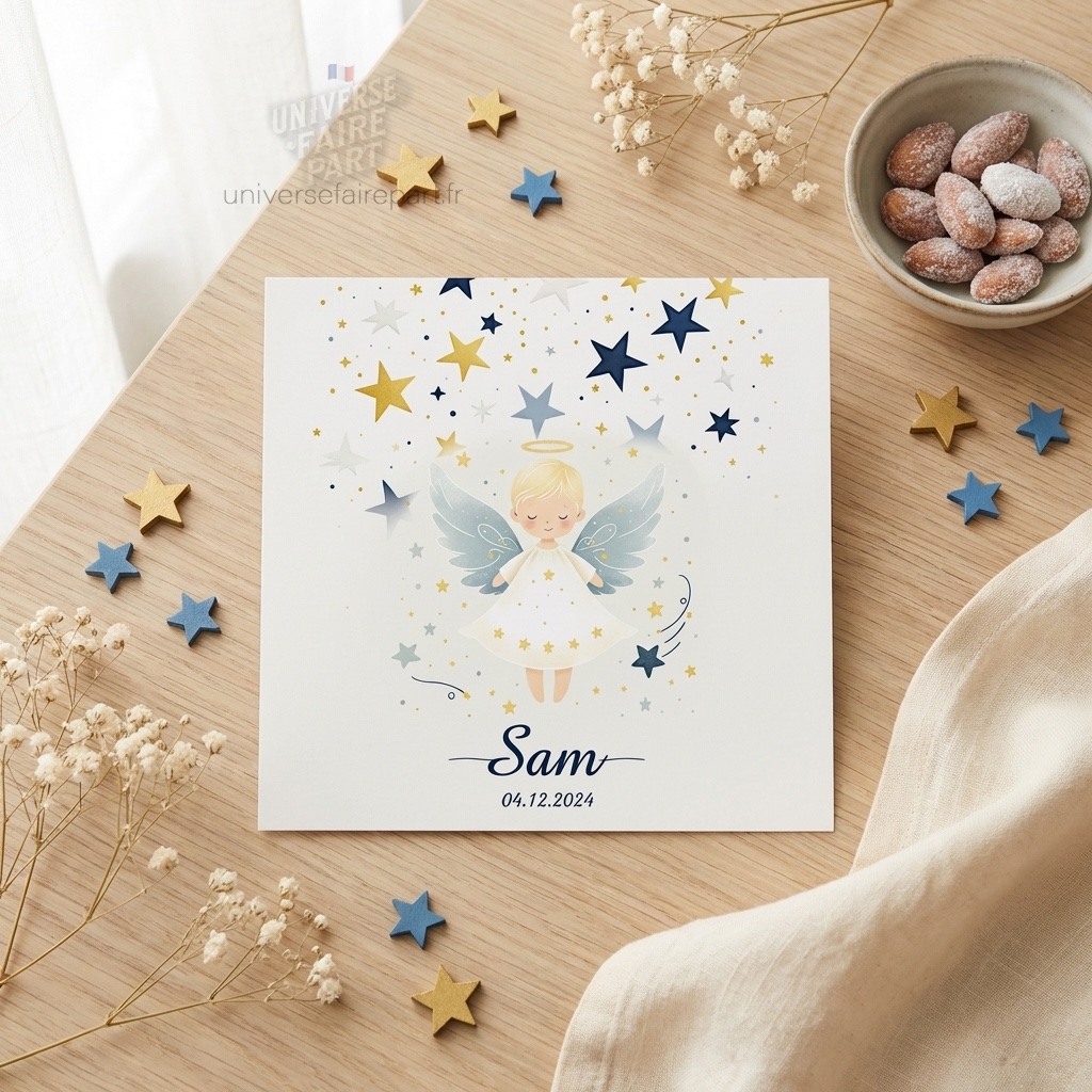 N°433 – Faire-part  Ciel Étoilé  petit ange
