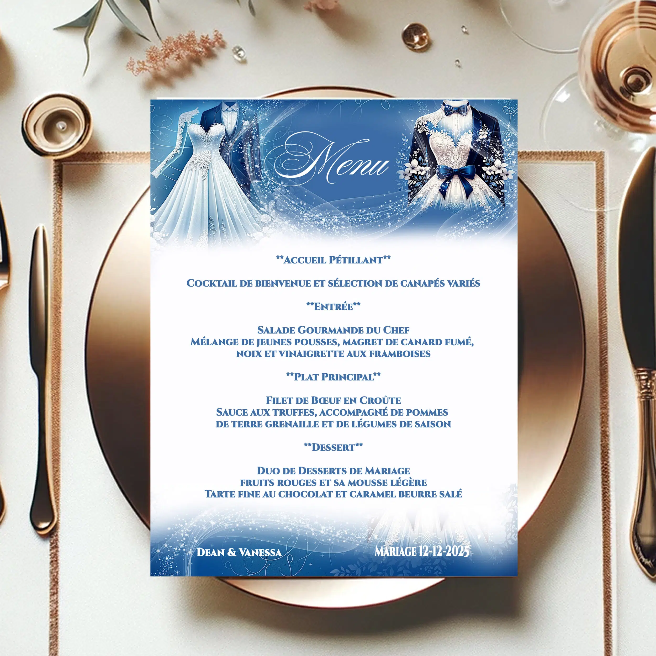 N°217.7 - Menu Éclat et Délicatesse Bleu Costume
