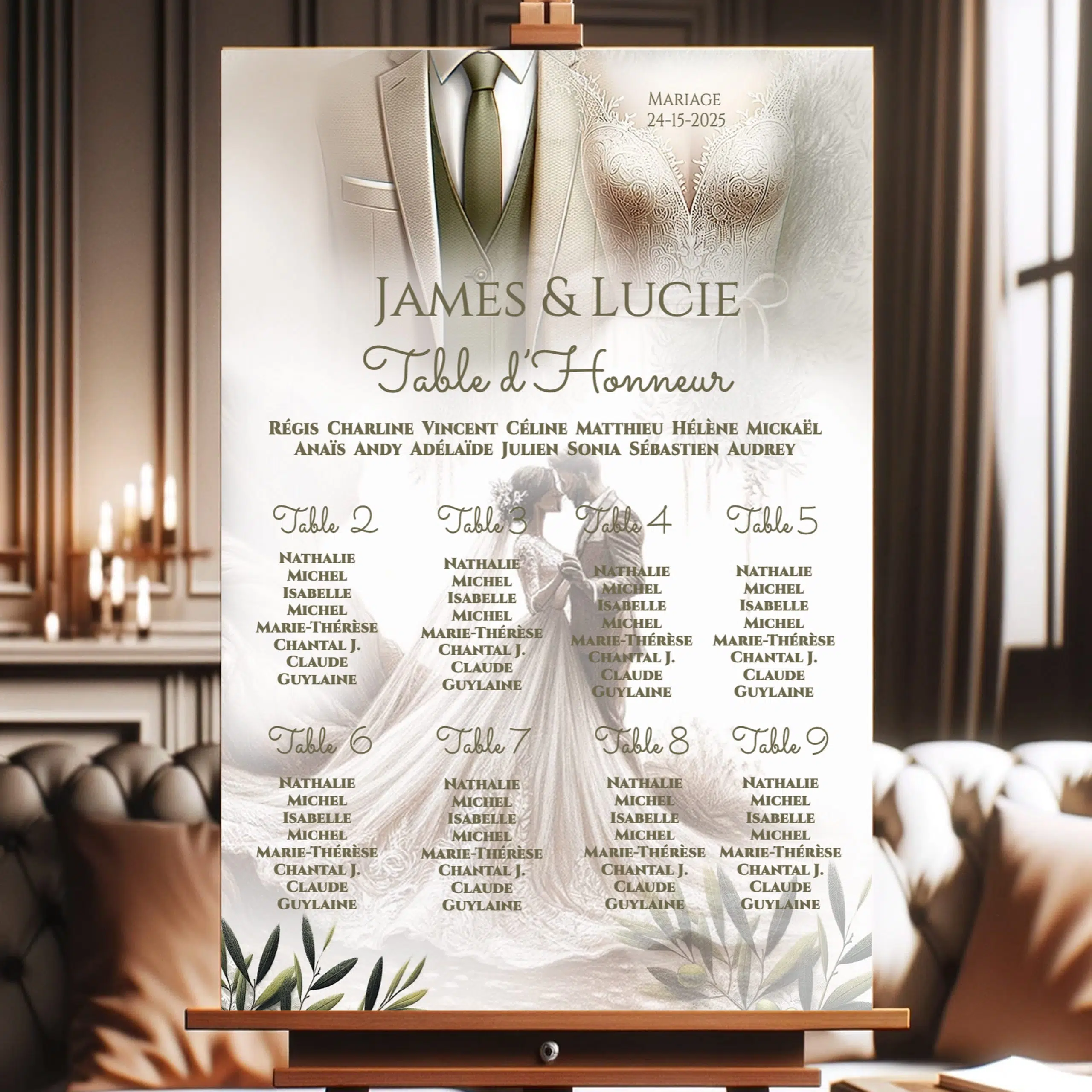N°218.8 - Plan de table L'olivier de l'amour Costume