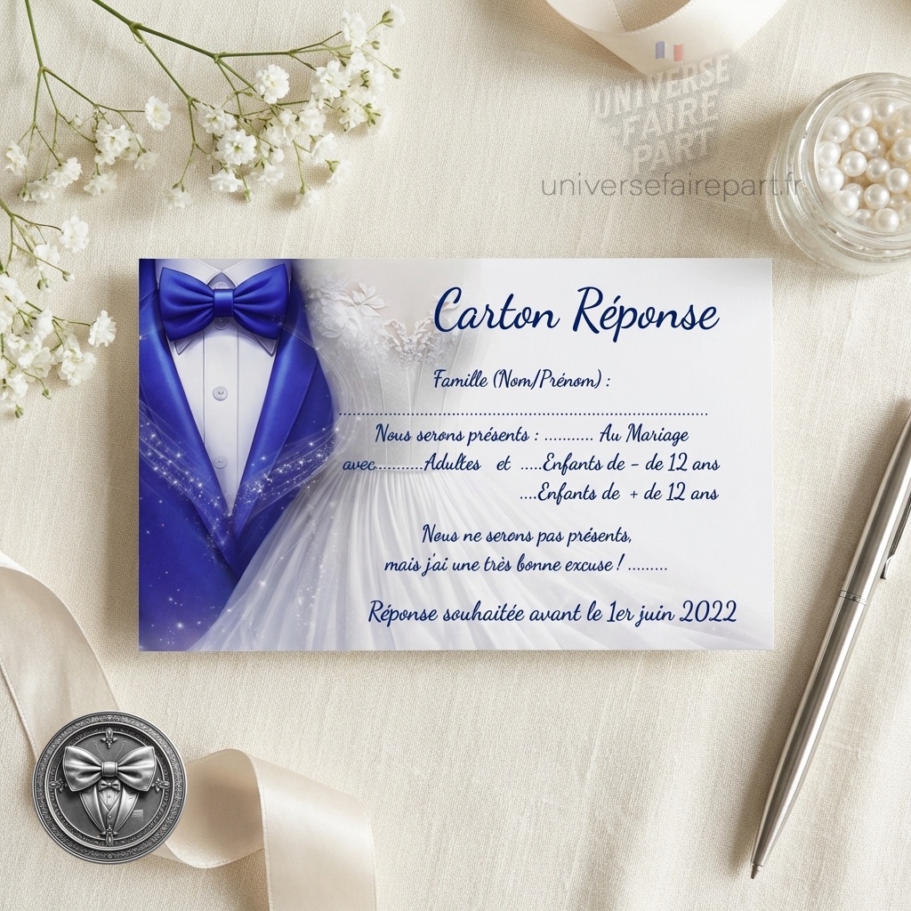 N°219.2 – Carton réponse Fusion des Cœurs en bleu roi