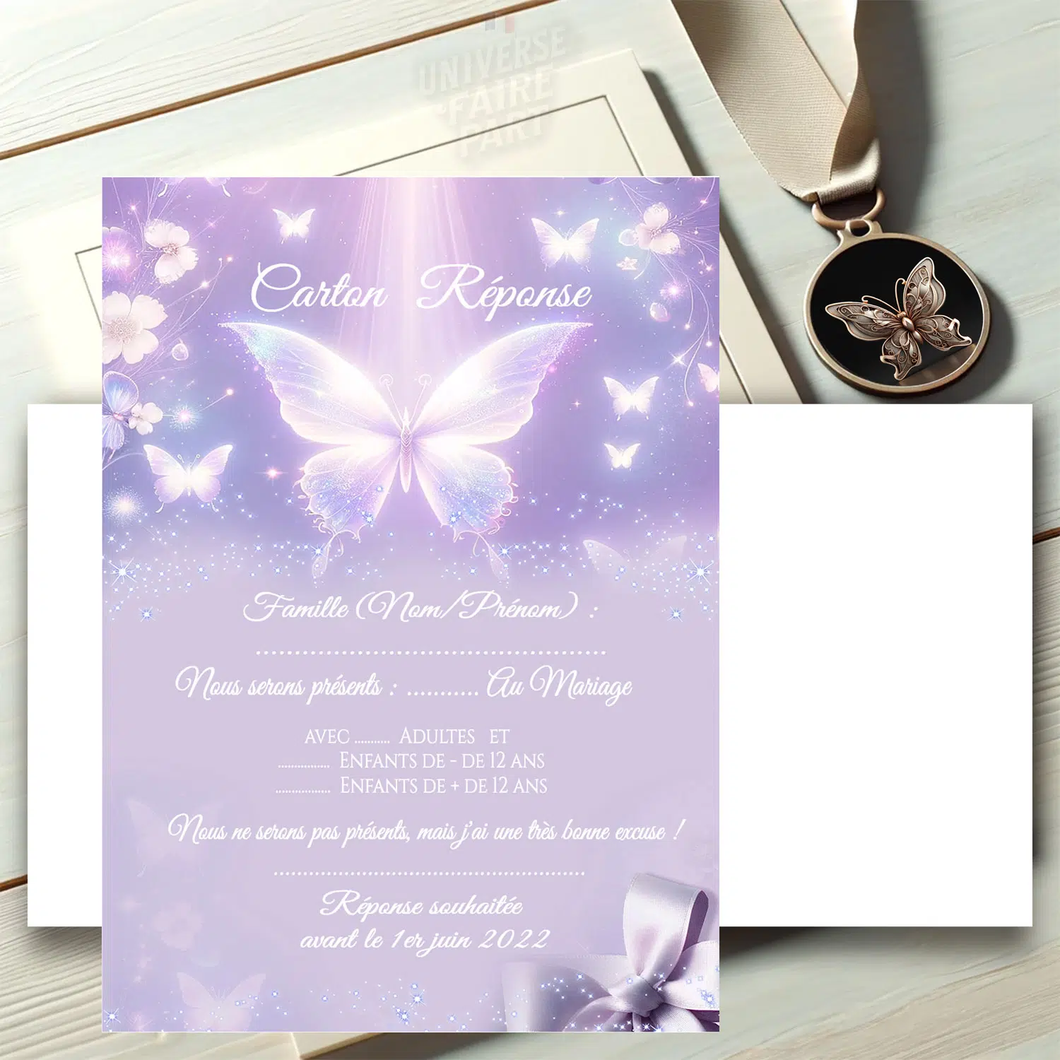 N°39.2 - Carton réponse papillons Éclat Enchantés