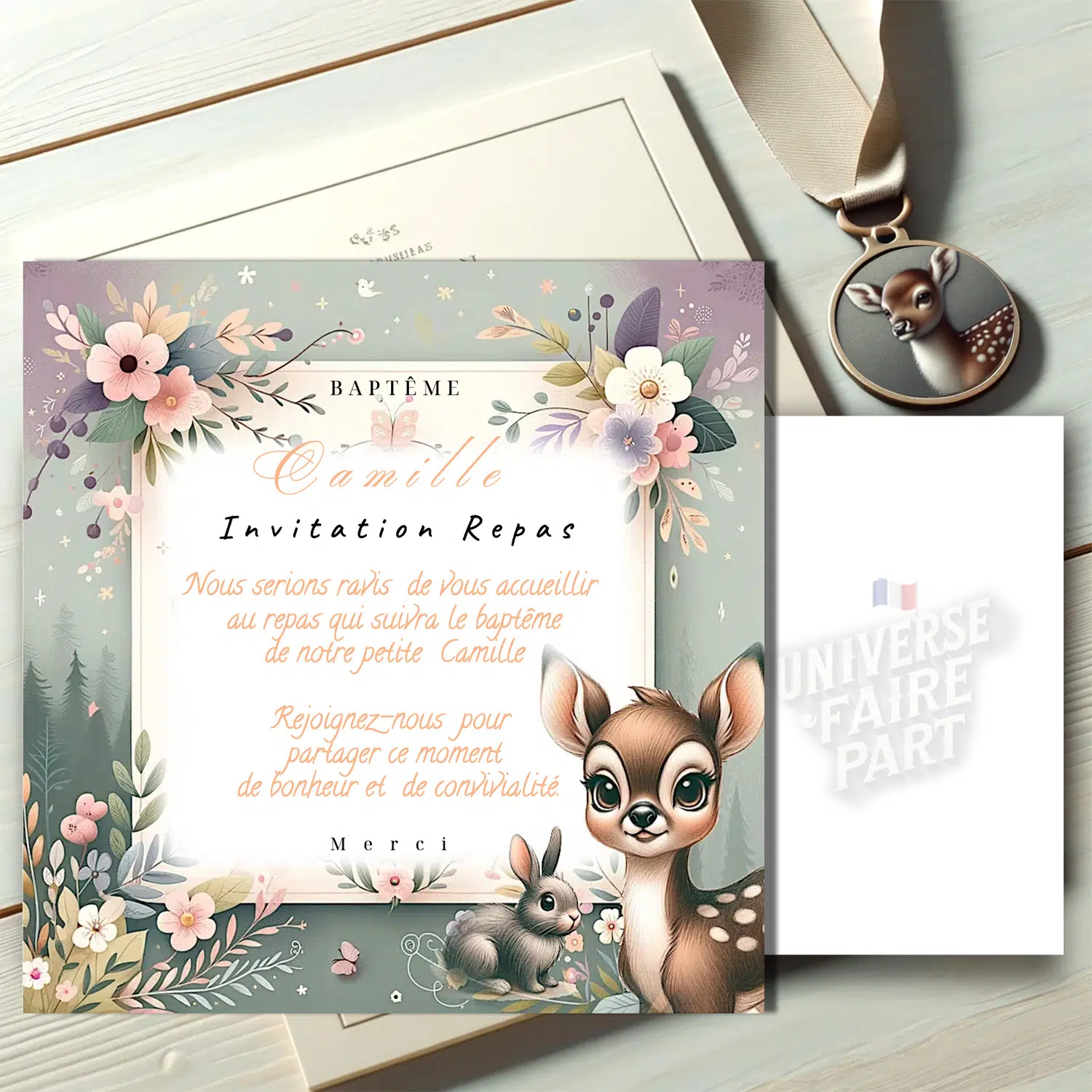 N°132.1 - Carton repas Petit Bambi Charme Forestier