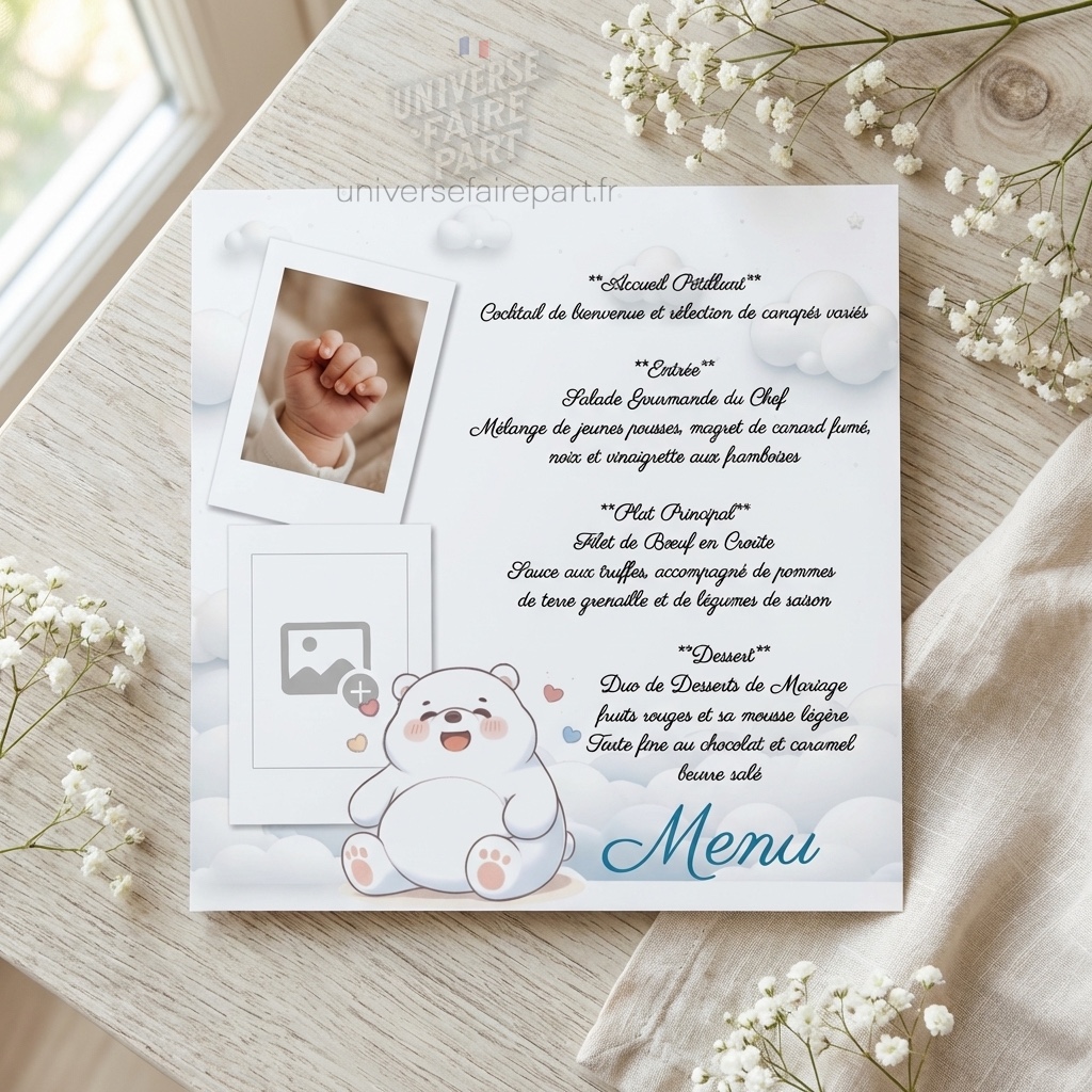 N° 333.3- Menu Enchanté Sam l&rsquo;Ourson