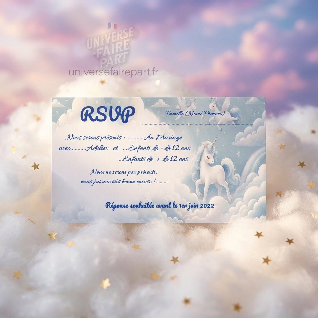 N°557.1 – Carton réponse Le Monde Bleu des Licornes Enchantées