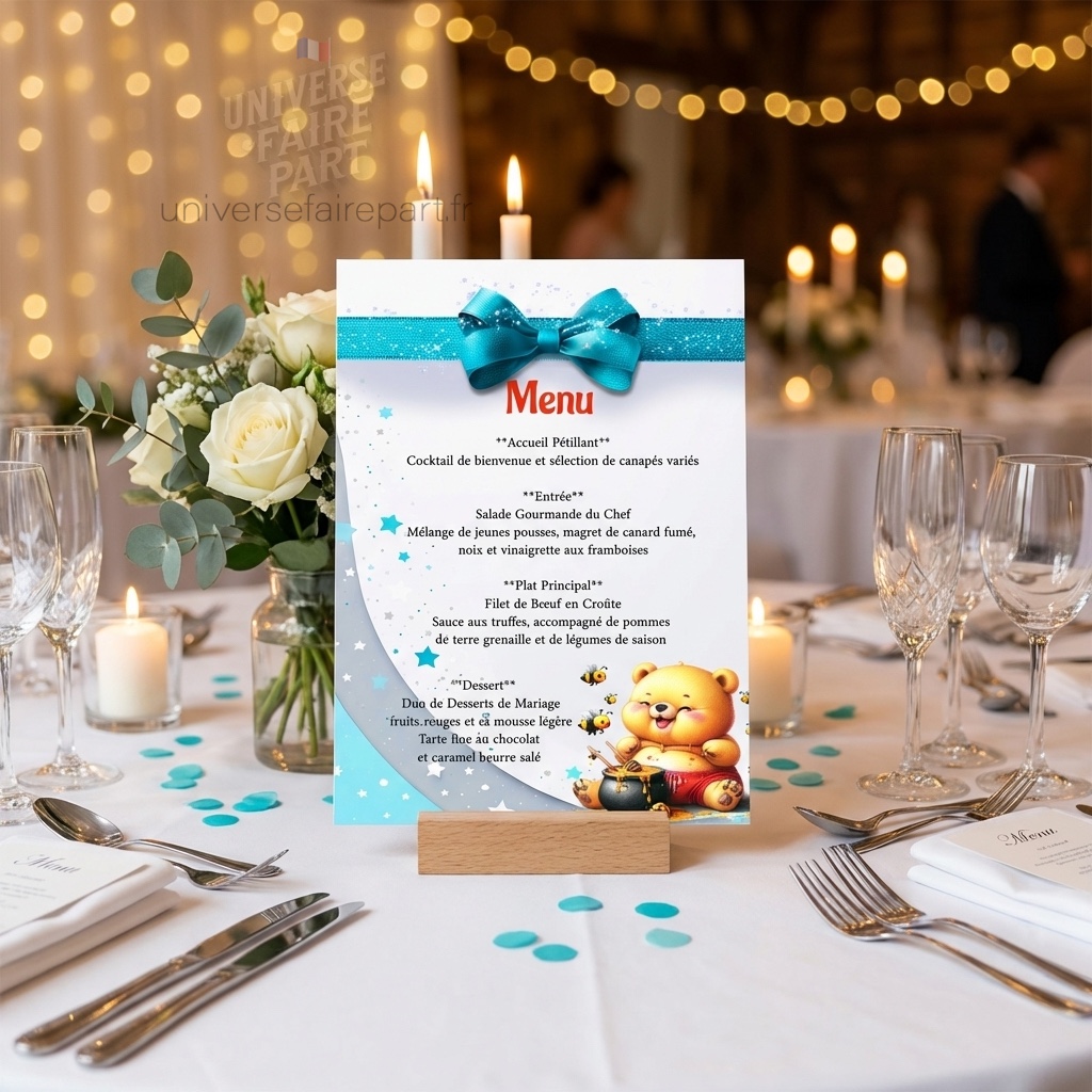 N°539.5 – Menu Winnie L&rsquo;ours malin en Bleu