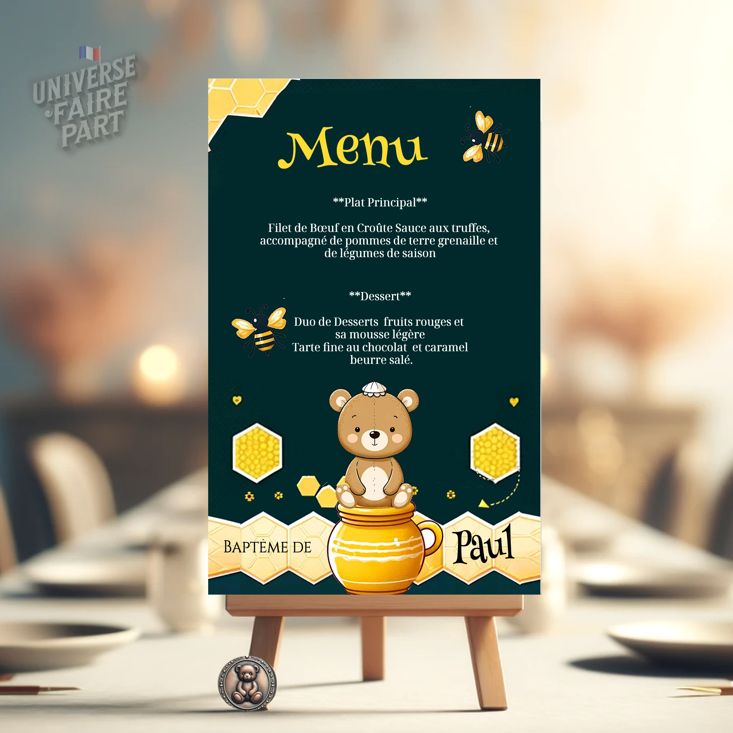 N°323.3 - Menu Pot de miel d'amour ! Ourson & Abeille