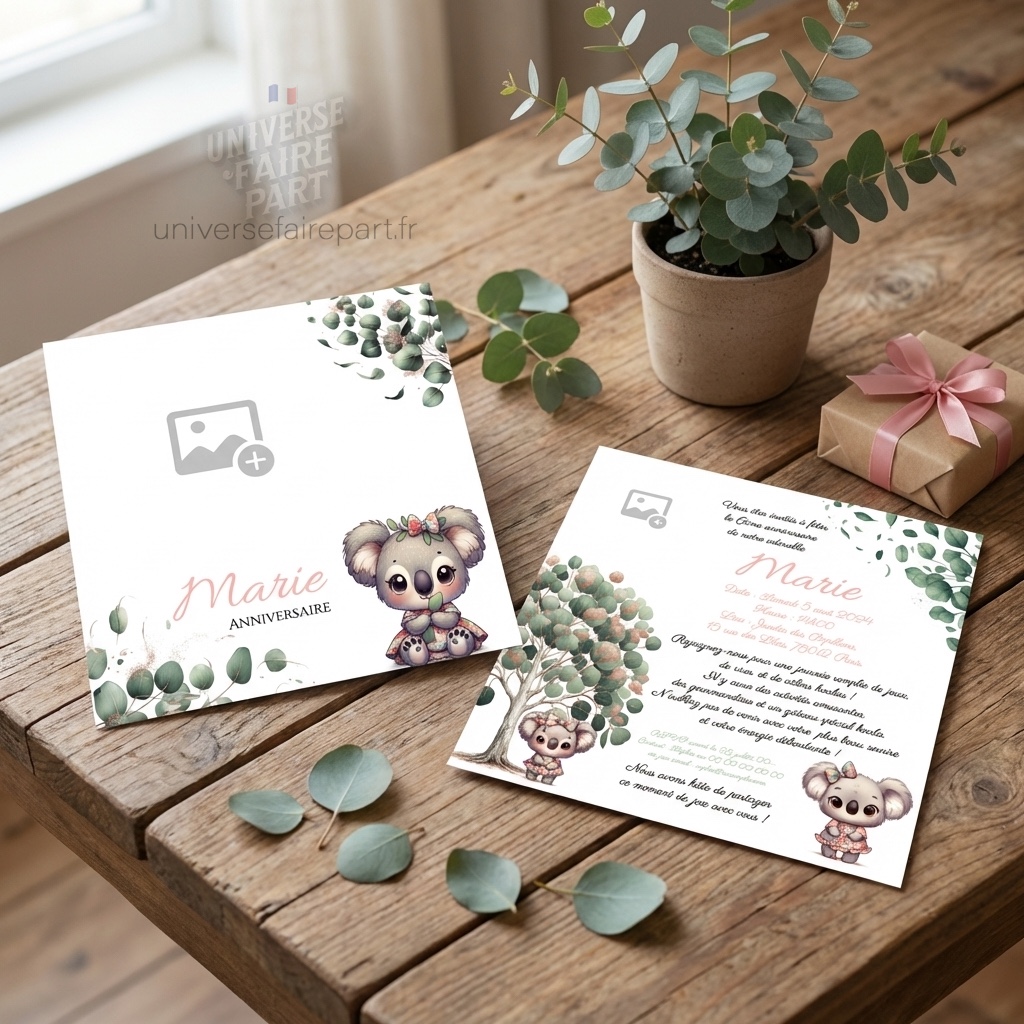 N°313 – faire-part Petite Koala Gourmande