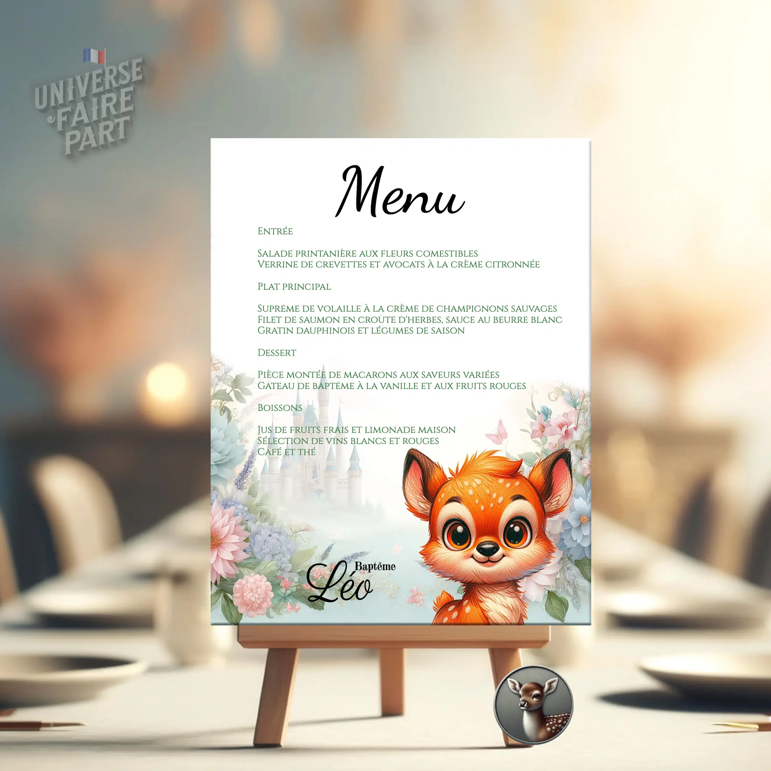 N° 548.1- Menu La Prairie petit cerf & Lapin Unisexe