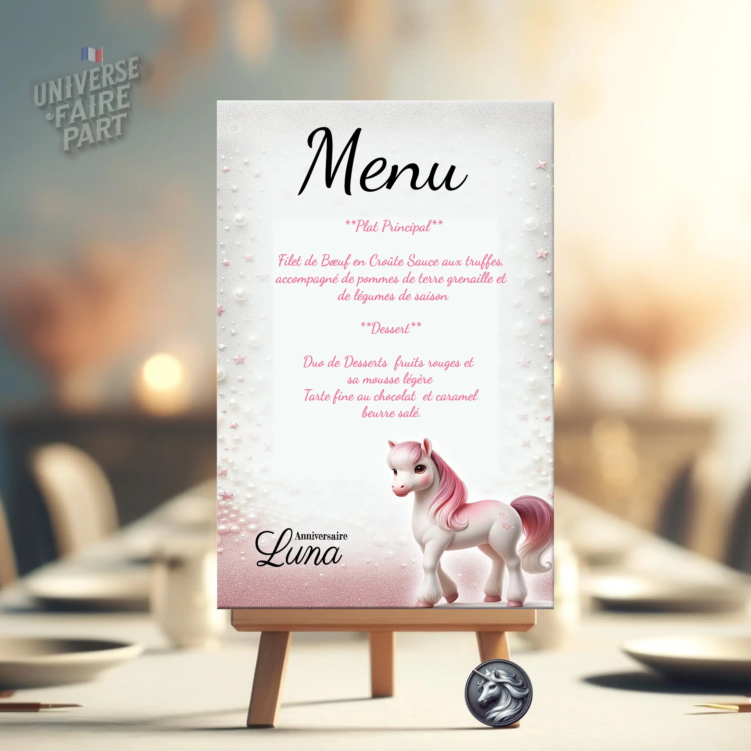 N°542.3 - Menu Cheval Féérique avec Fer à Cheval