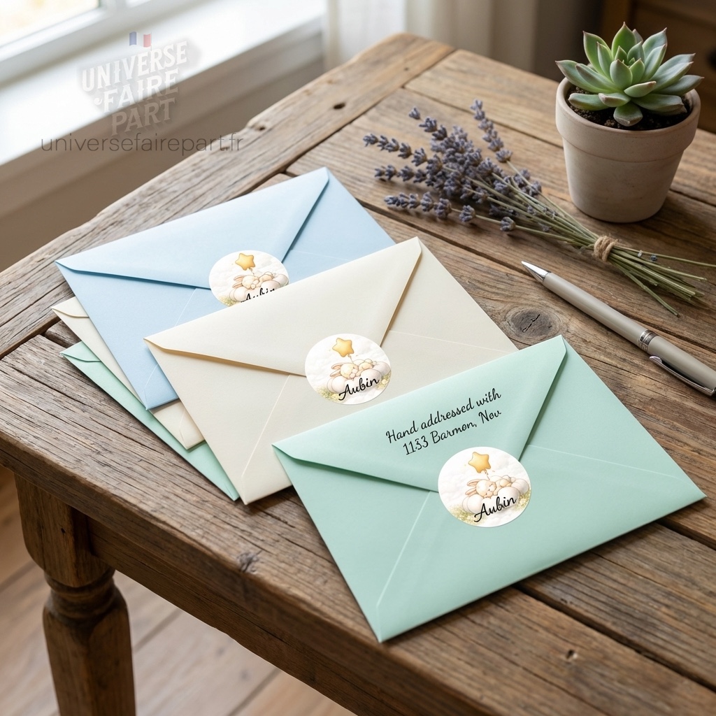 N°117.2 –  Rond collant  Petit lapin vert d’eau pastel fleuri