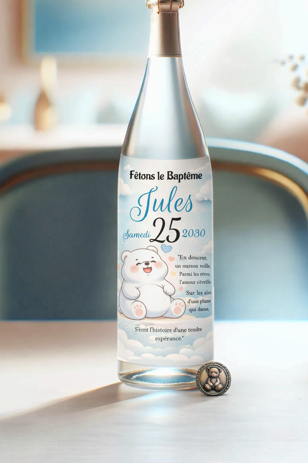 N° 333.4 – Étiquette bouteille Enchanté Sam l’Ourson