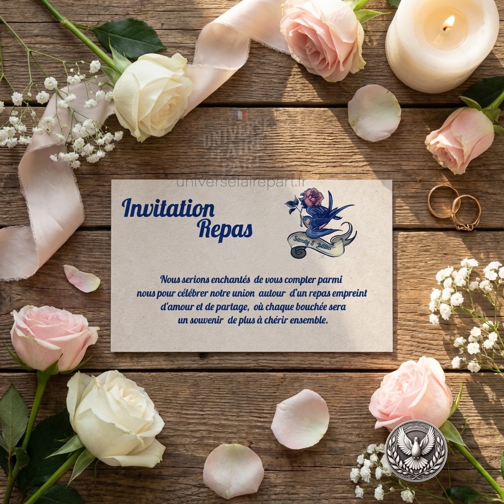 N°270.1 – Carton repas Rockabilly oiseaux bleu roi