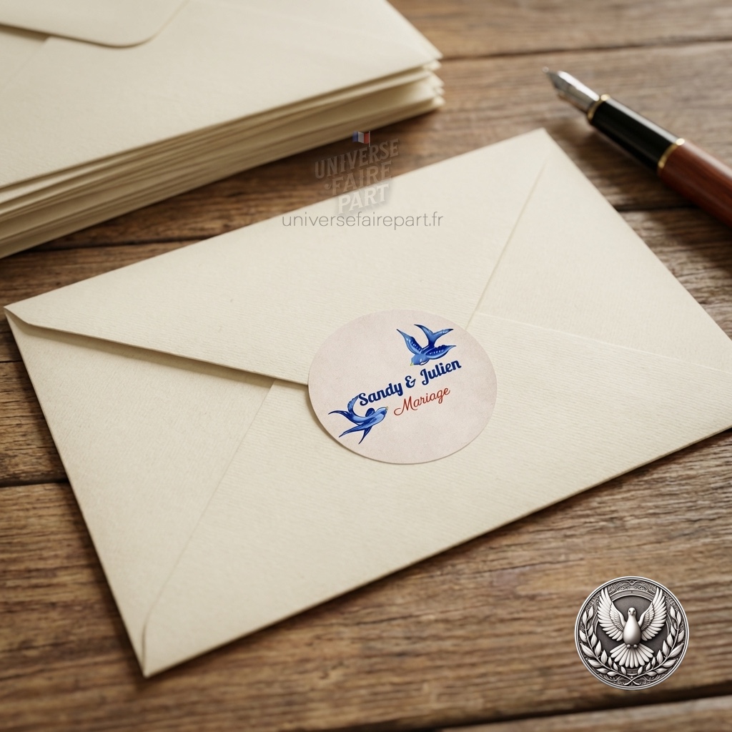 N°270.3 – Rond collant Rockabilly oiseaux bleu roi