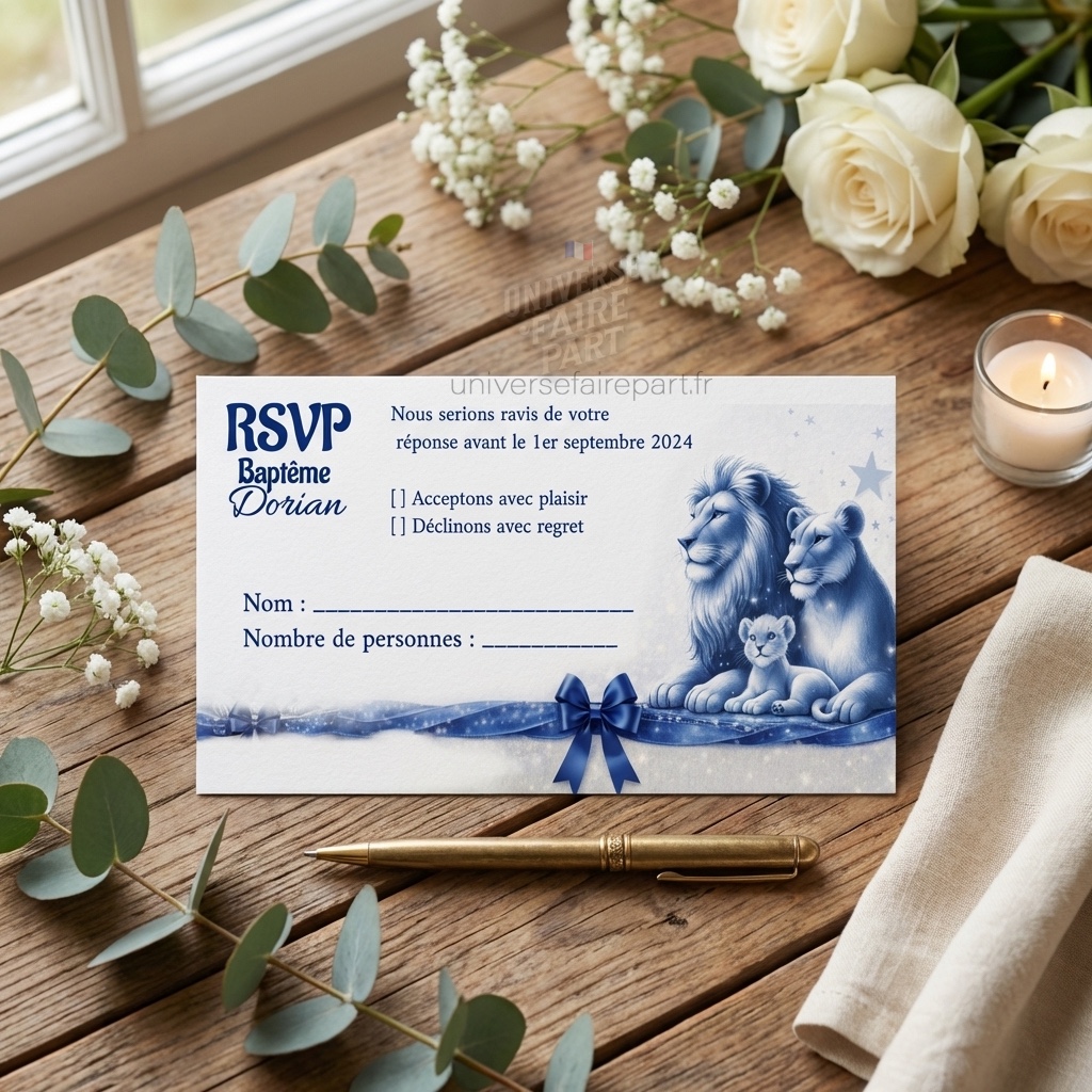 N°529.2 – Carton réponse Roi lion Petit Protégé de la Savane