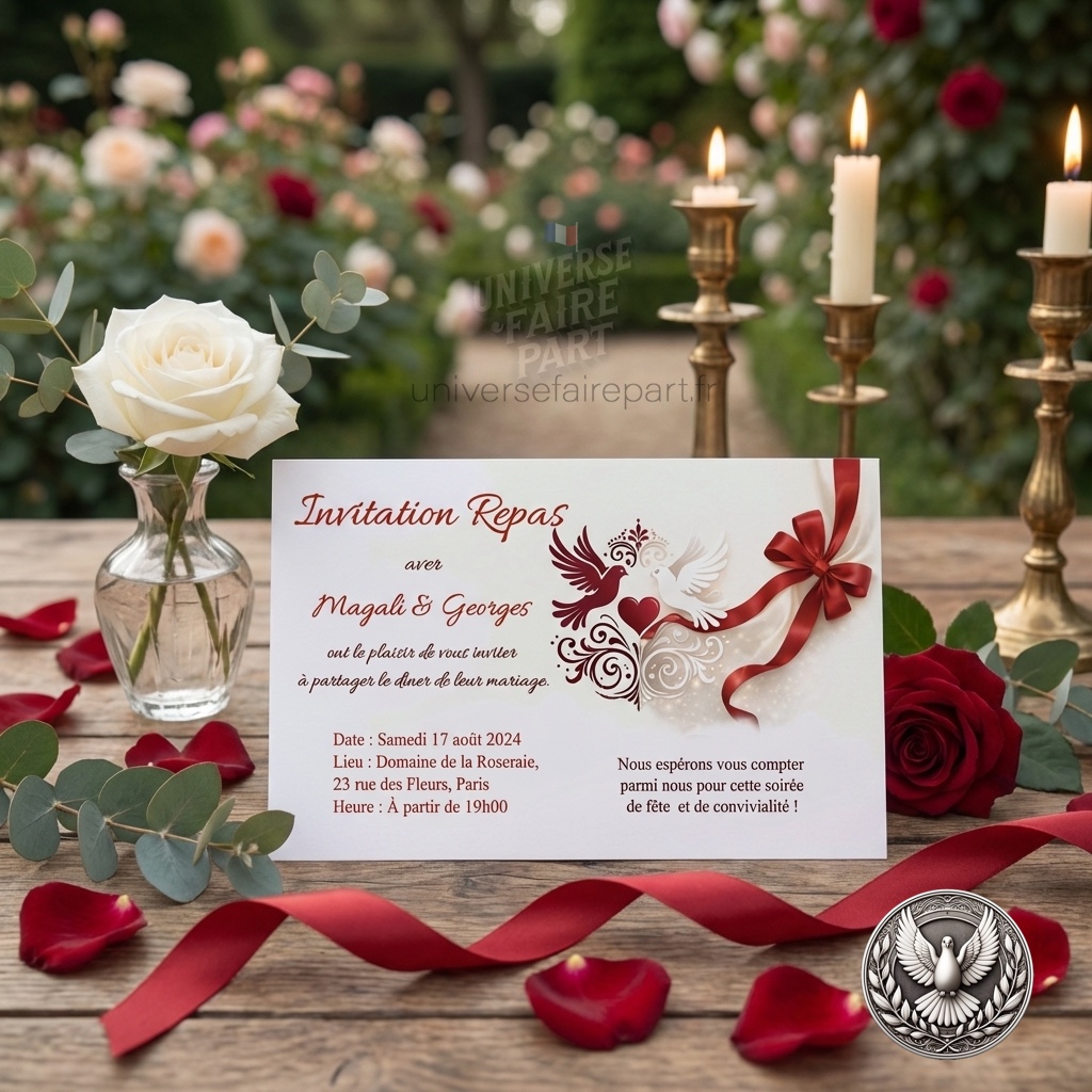 N°424.1 – Carton repas Éternel Serment Bordeaux et Colombes