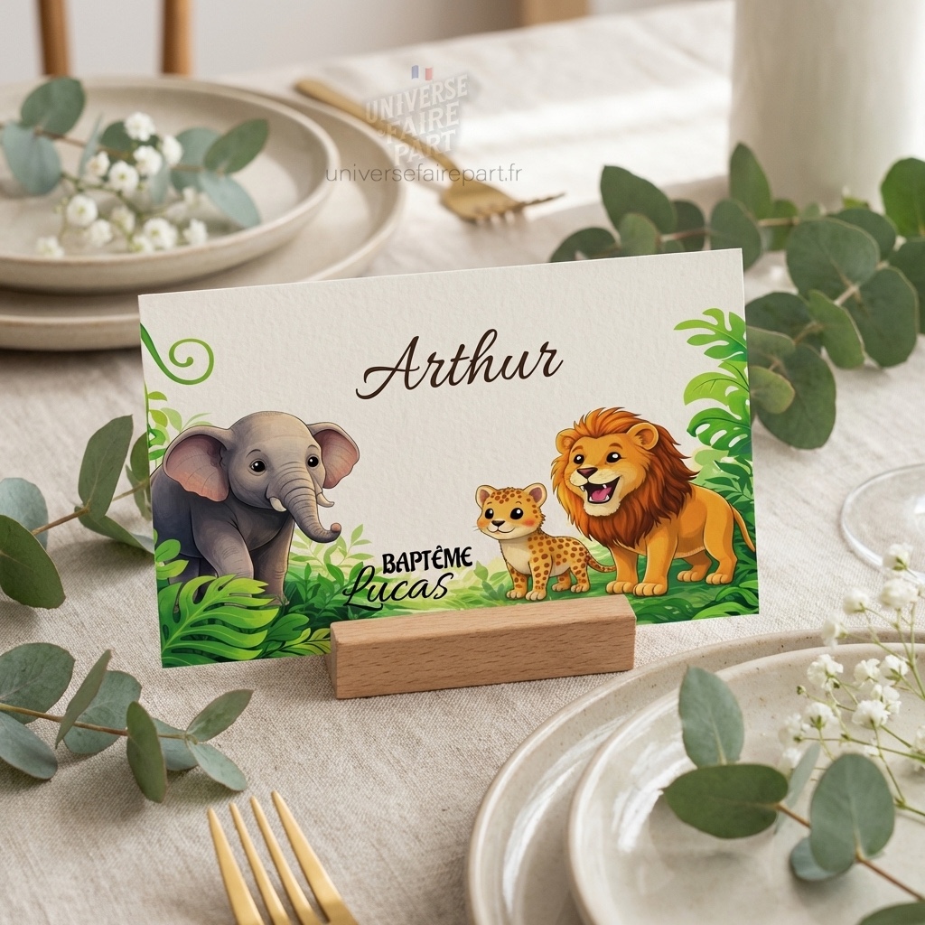 N°121.1 – porte nom Original jungle animaux baptême