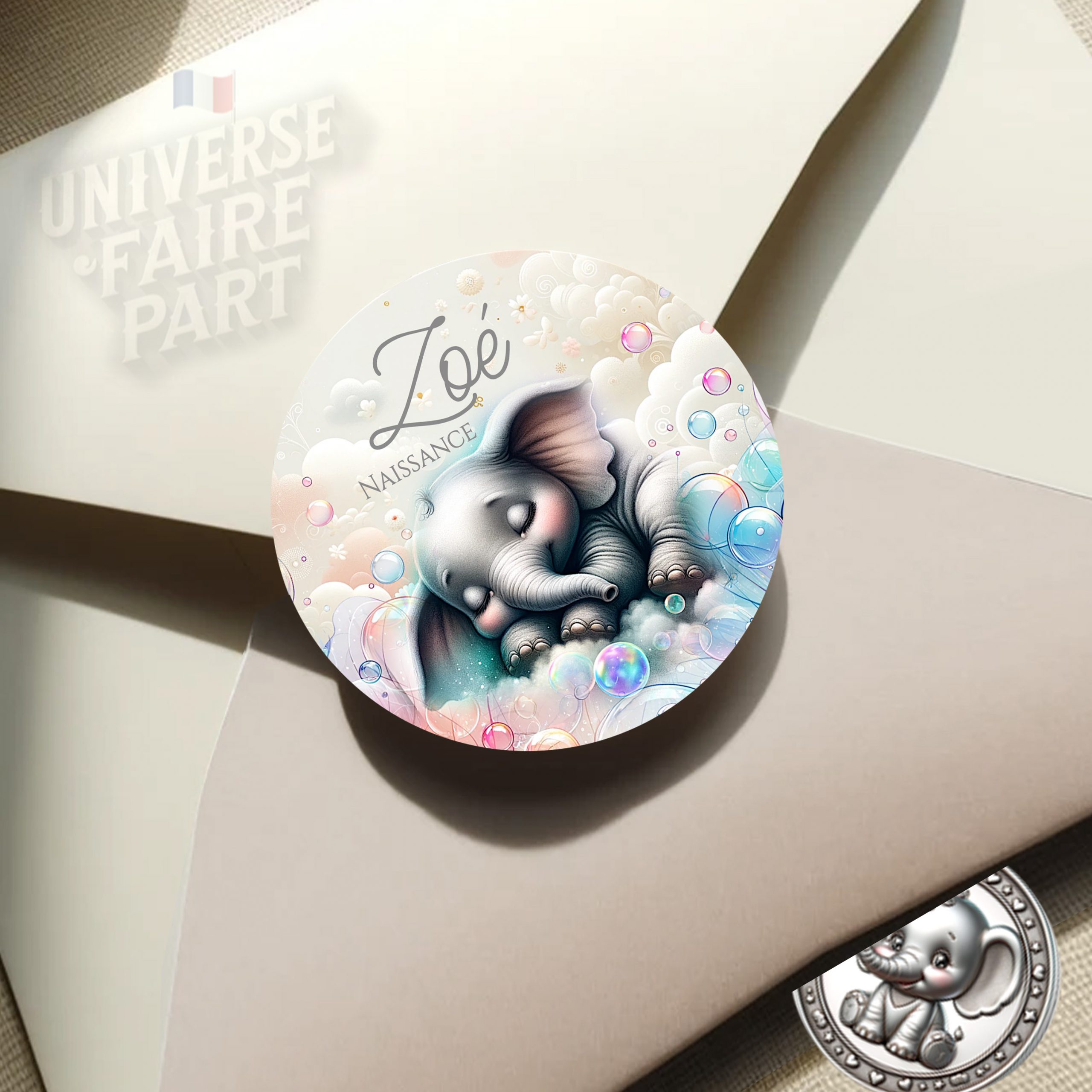 N°341.1 - rond collant naissance Fille baby Dumbo