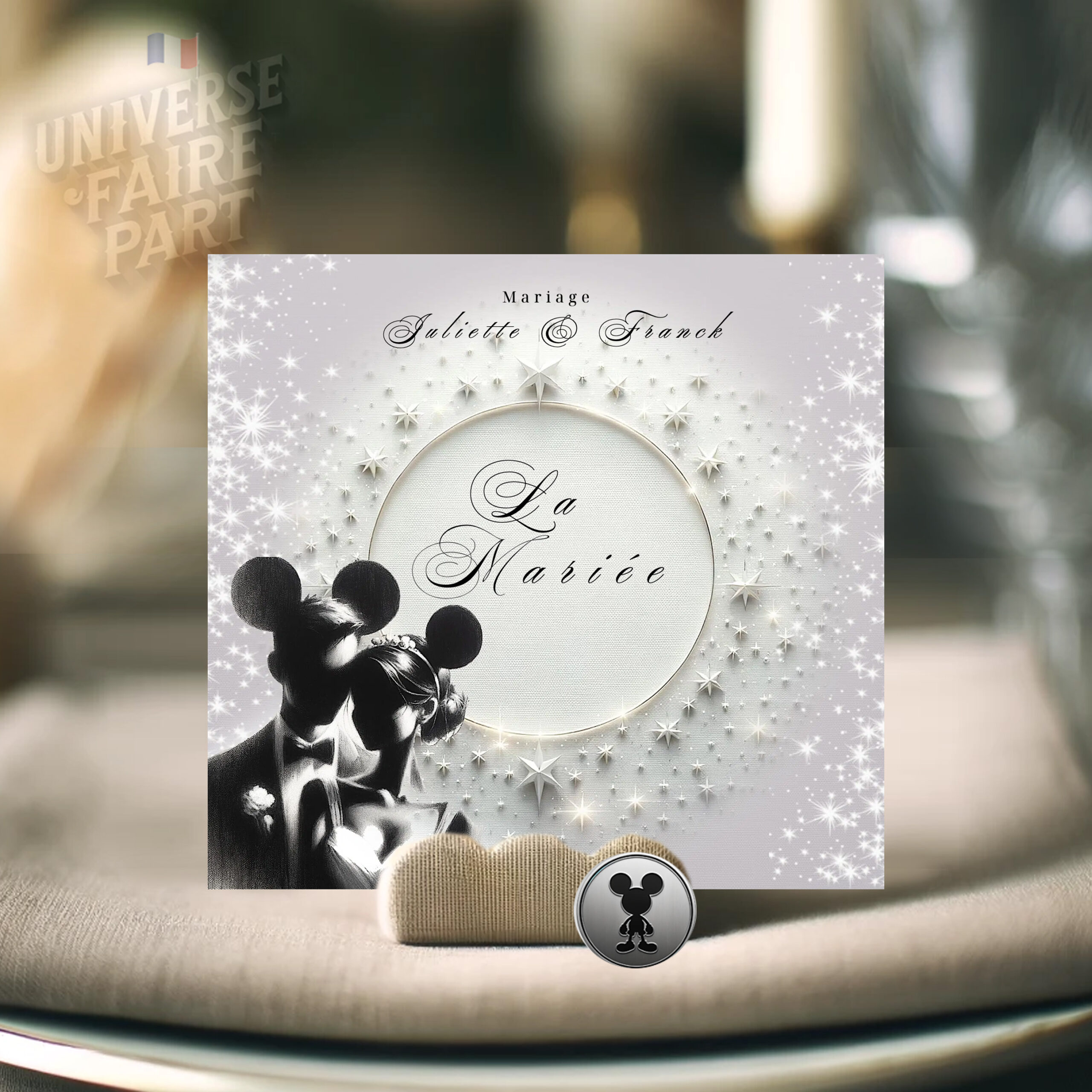 n°356.3 - Porte nom de mariage Fan de Disney, Mickey & Minnie