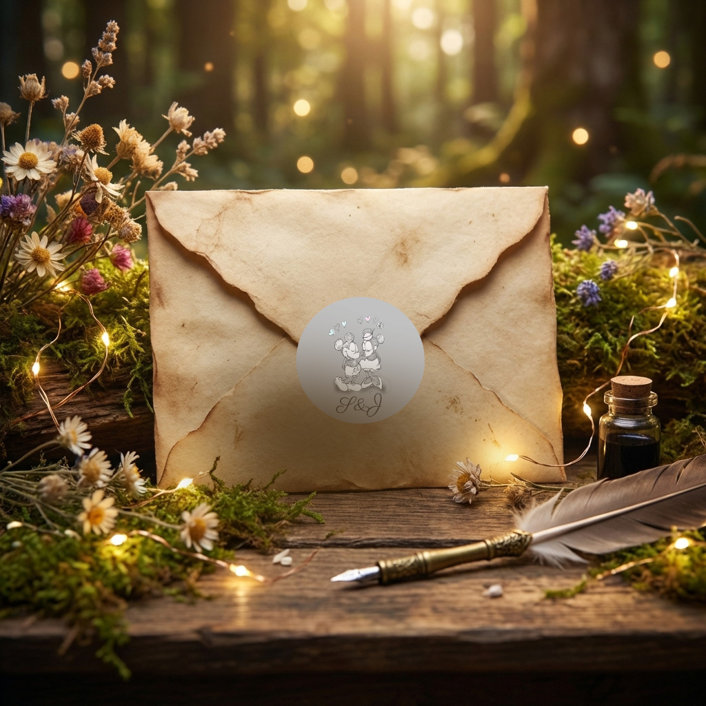 n°356.4 – Rond collant de mariage Fan de Disney, Mickey & Minnie