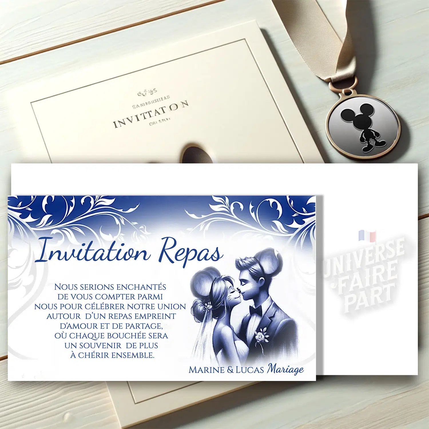 N°97.1 - Carton repas Mariage Étoilé Union Enchantée Fan de Disney