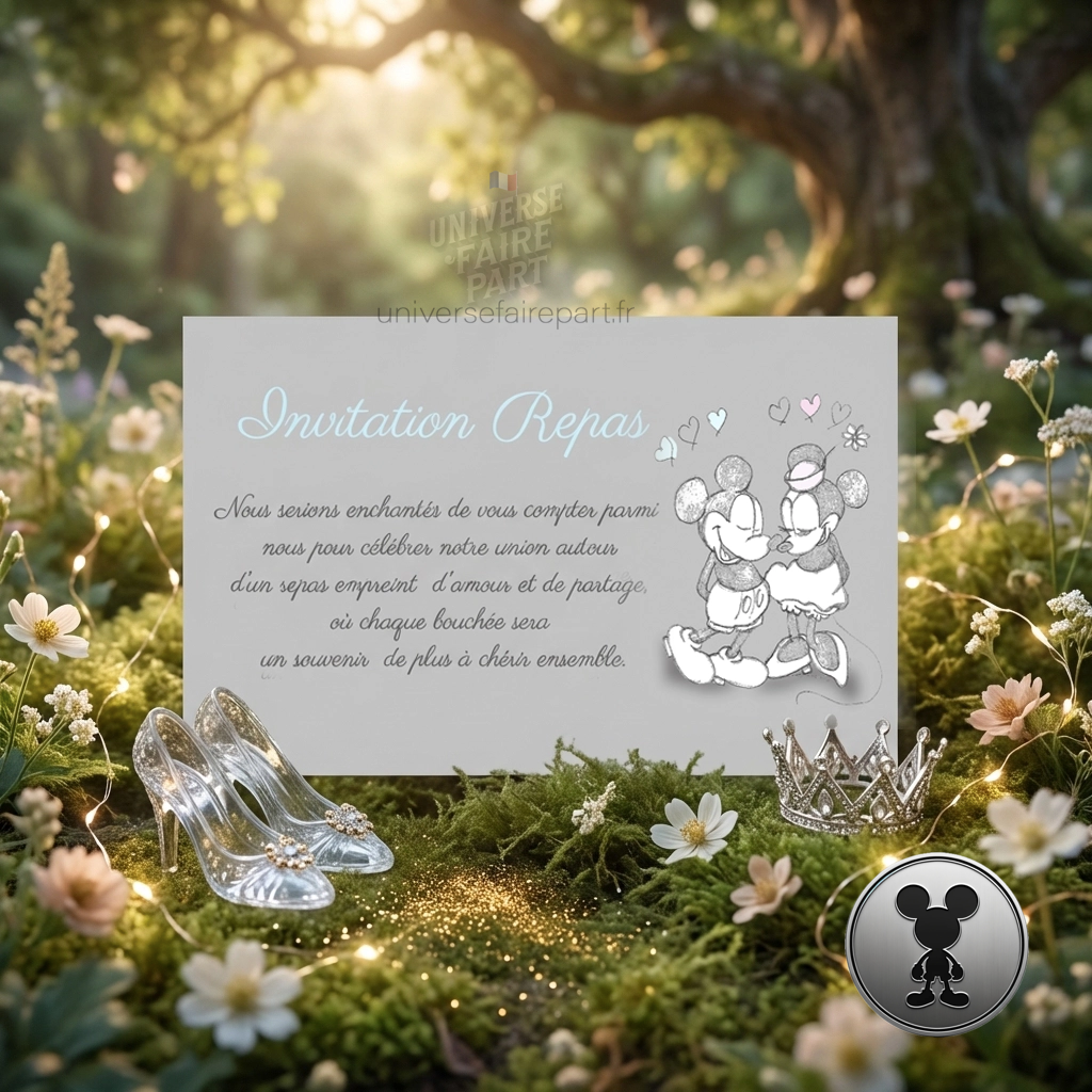 n°356.1 –  Carton repas de mariage Fan de Disney, Mickey & Minnie