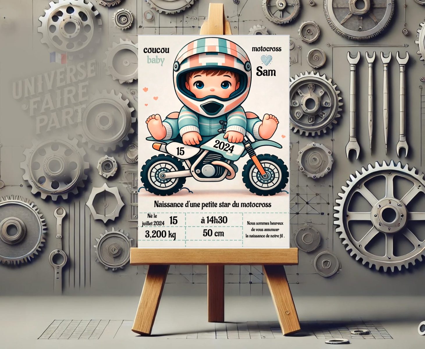 N°198 – Faire-part Notre petite star du motocross est là !