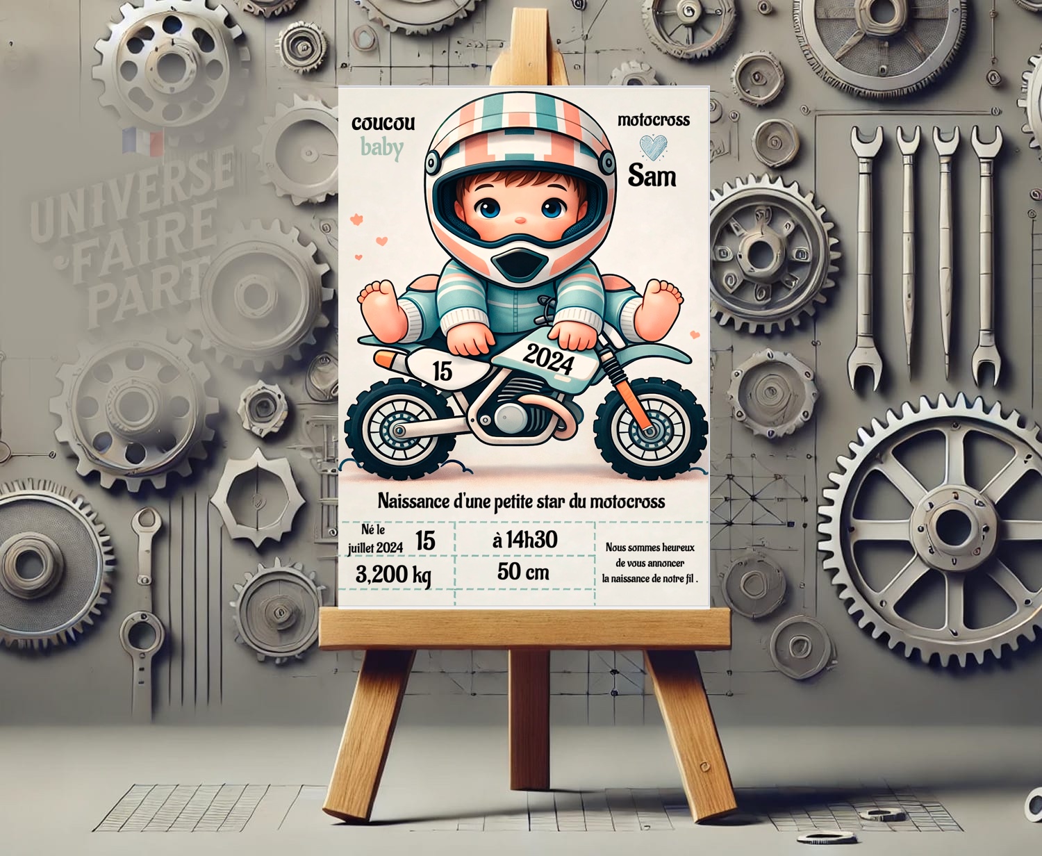 N°198 – Faire-part Notre petite star du motocross est là !