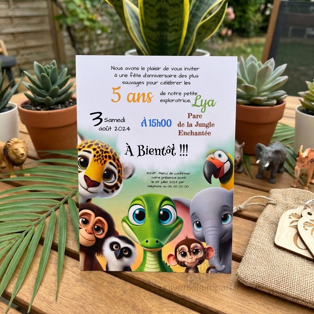 N°565- Faire-part Bienvenue dans la Jungle!