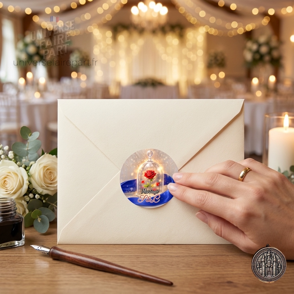 N°553.3 – Rond collant Histoire éternelle belle et la bête dessin