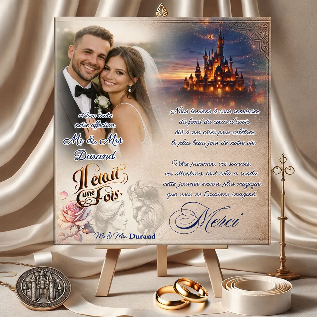 N°25.4 – Remerciement mariage Château Belle & la Bête Histoire éternelle