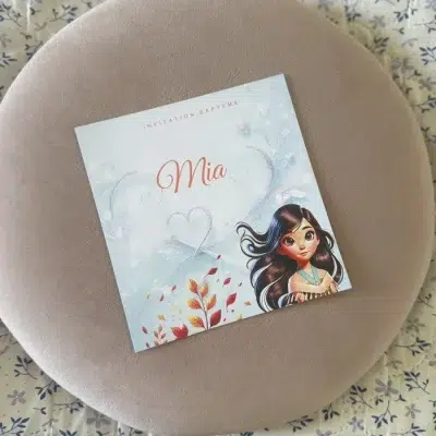 N°339.8 - Faire-part invitation Princesses de contes Pocahontas