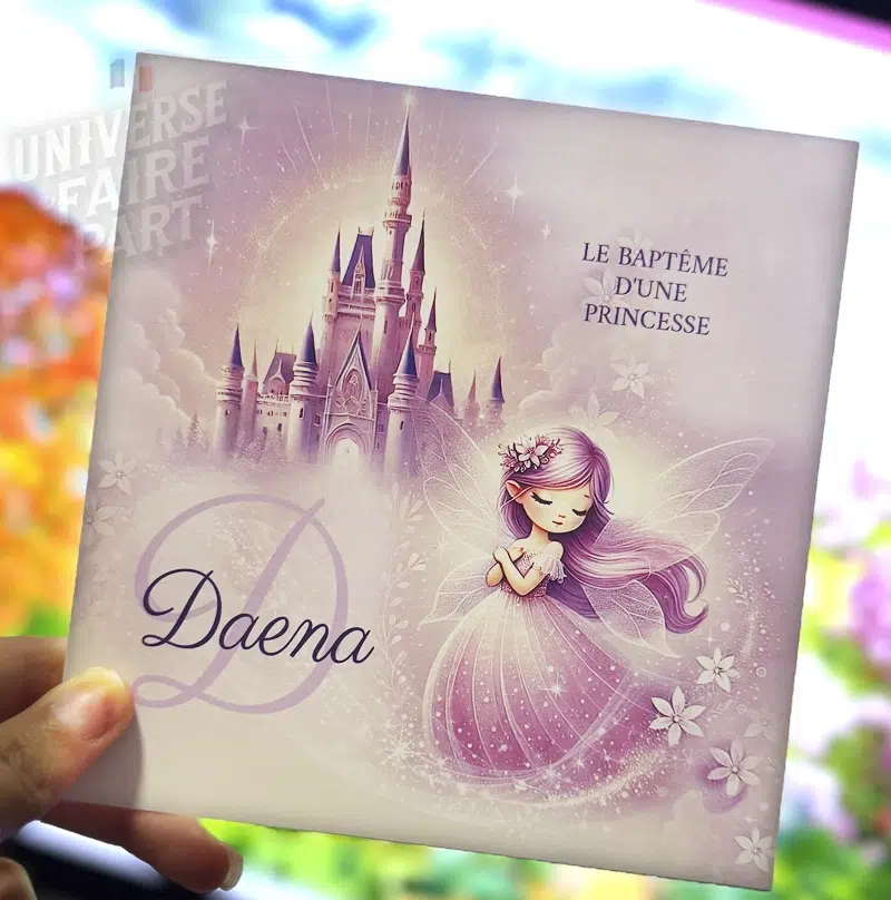 N°363 – Faire-part Magique au Château et fée  parme