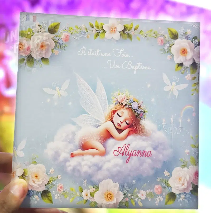 N°155 – Faire-part baptême fée clochette champêtre