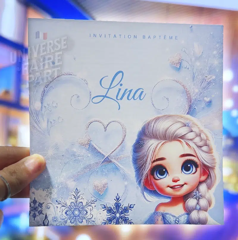 N°339.6 – Faire-part invitation Princesses de contes Elsa