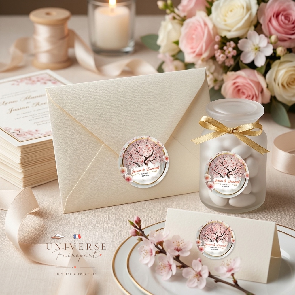 N°536-3 Rond collant de Mariage Sakura Arbre cerisier
