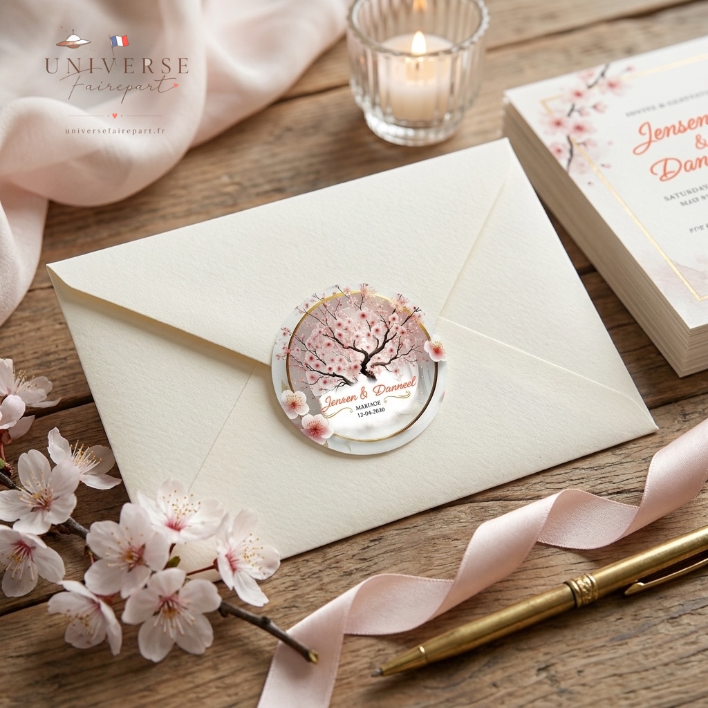 N°536-3 Rond collant de Mariage Sakura Arbre cerisier
