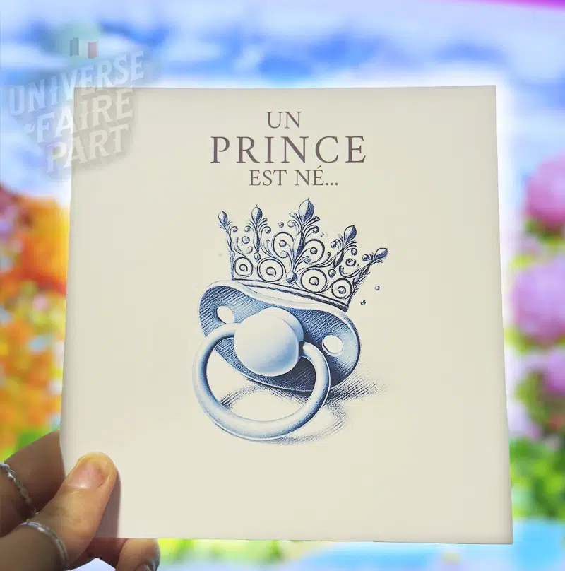 N°229 – Faire-part invitation Prince château bleu
