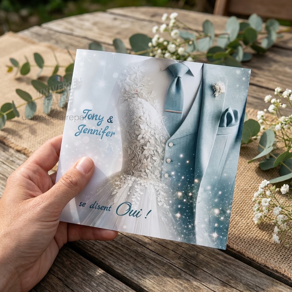 N°90 - Faire-part Costume bleu Fusion d'Éternité