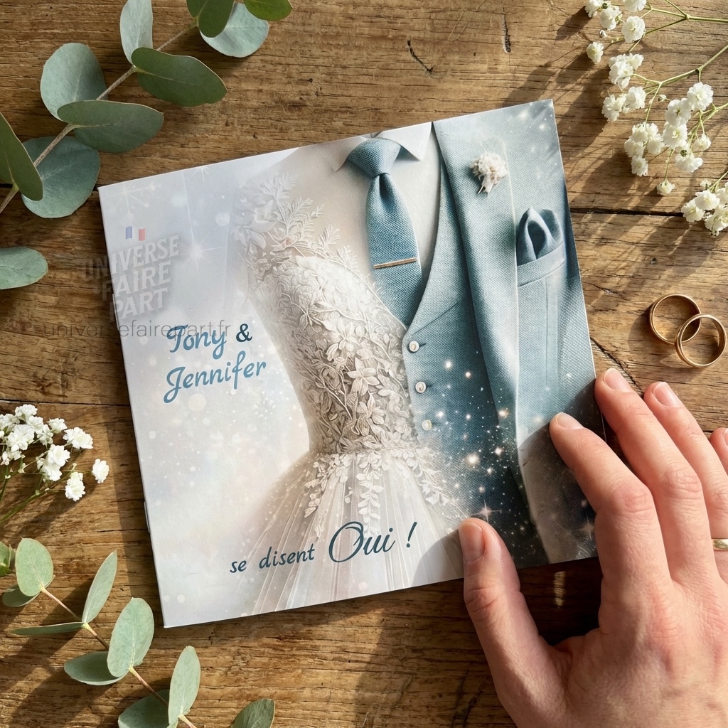 N°90 - Faire-part Costume bleu Fusion d'Éternité