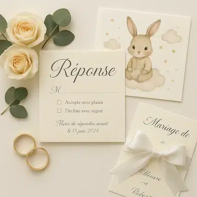 Les Cartons Réponse : L’Essentiel pour Votre Mariage et Baptême