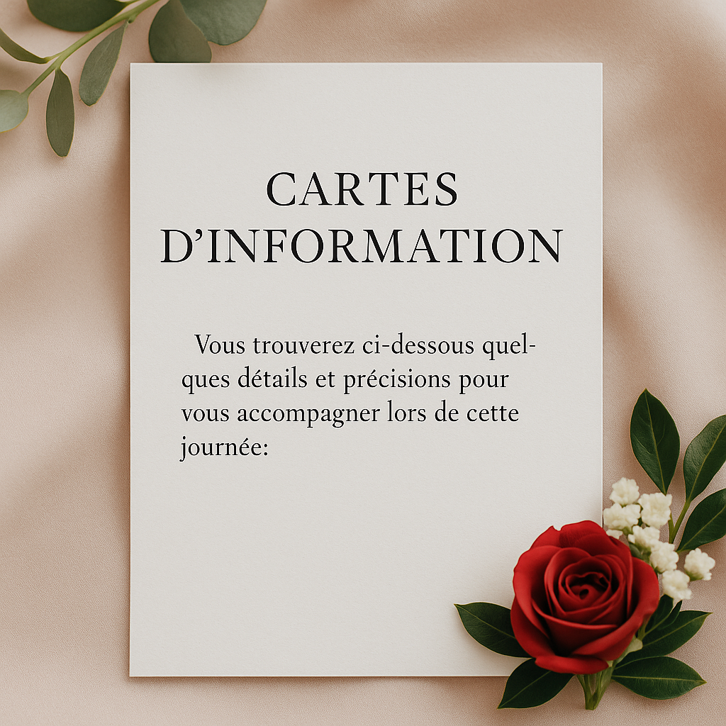 une photo de d'une Cartes d’Information de Mariage