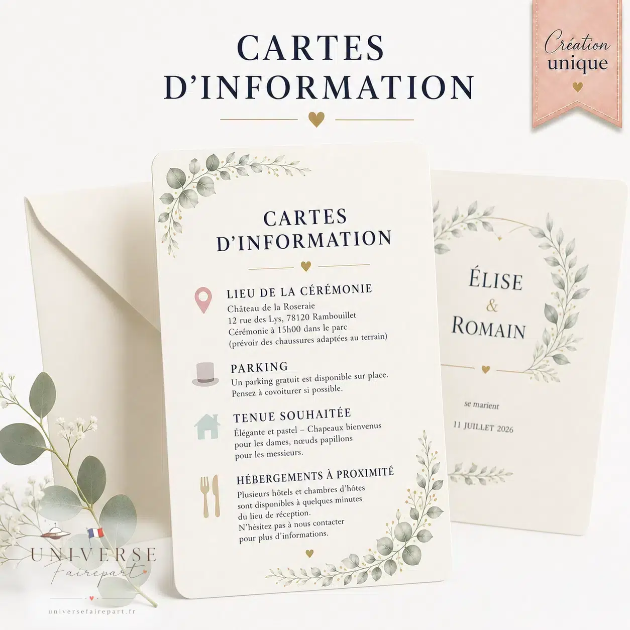 Création Unique Cartes d'informations