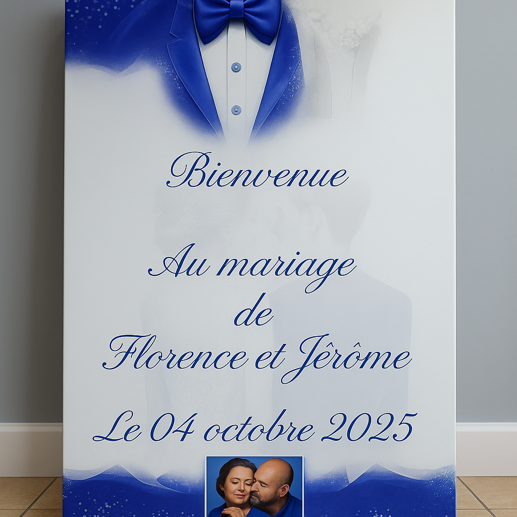 La Toile de bienvenue 219 Fusion des Cœurs en bleu roi