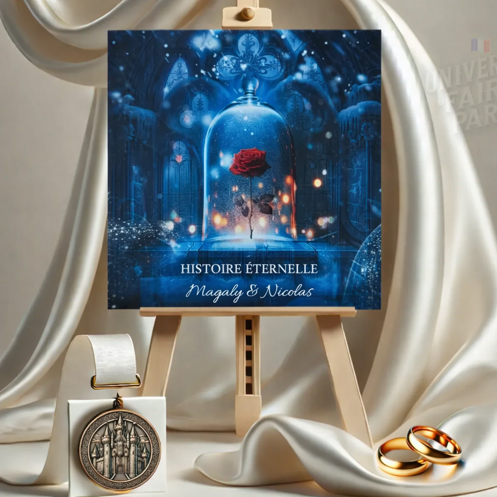 N°35 –  PREMIUM Faire-part Histoire éternelle  belle et la bête Matte Painting