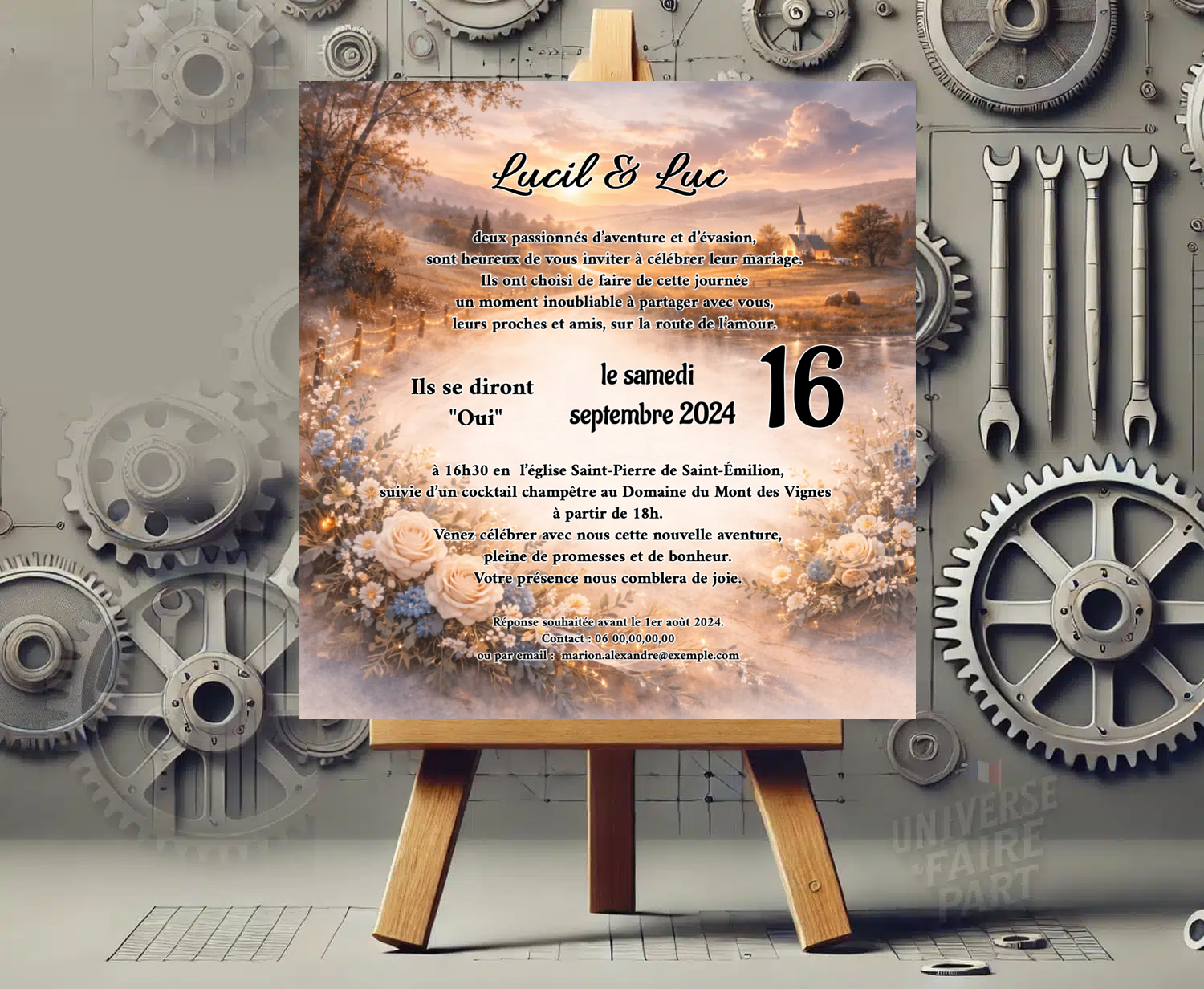 N°578bis – Faire-part Vive les mariés avec la Coccinelle