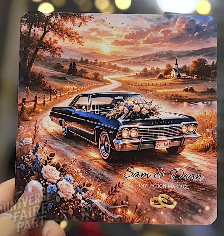 N°578 – Faire-part Mariage Sur la route de l’amour Chevrolet Impala