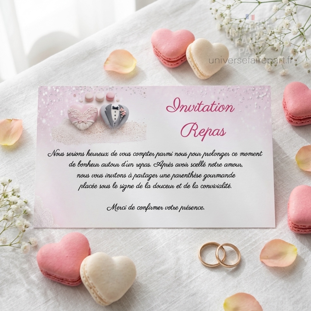 N°40.1 Carton repas gourmandise macarons d’amour mariage