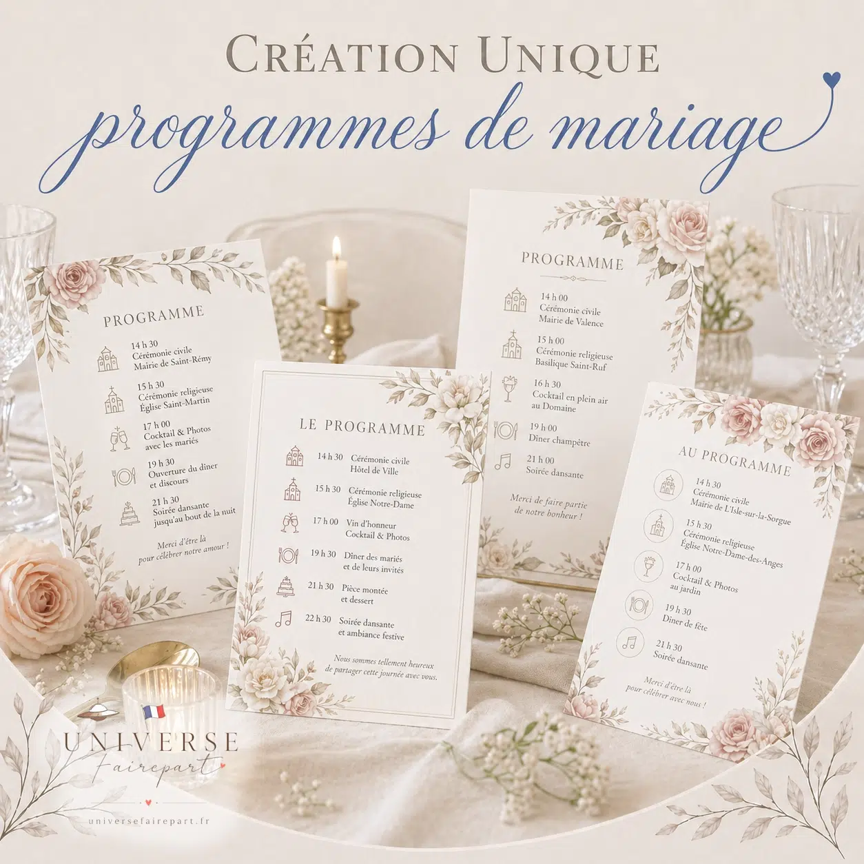 Création Unique Programme d&rsquo;évènement 1 face